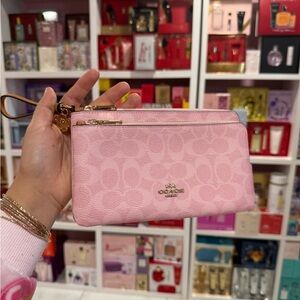 Coach Light Pink Wristlet Clutch